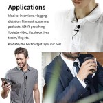 19 Feet Lavalier Microphone for Canon iPhone Podcast, Omnidirectional Condenser Recording Mic for Nikon Sony iPhone 8 8 plus 7 6 6s Plus DSLR Camcorder Audio Recorder Youtube Interview Video