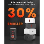 USB C Charger, LDNIO 65W 4-Port USB C Wall Charger with PD3.0+QC4.0, Multiport PPS Fast Charger USB C Charging Station Compatible with MacBook Pro/Air, iPad, Laptops, iPhone, Galaxy, Pixel and More